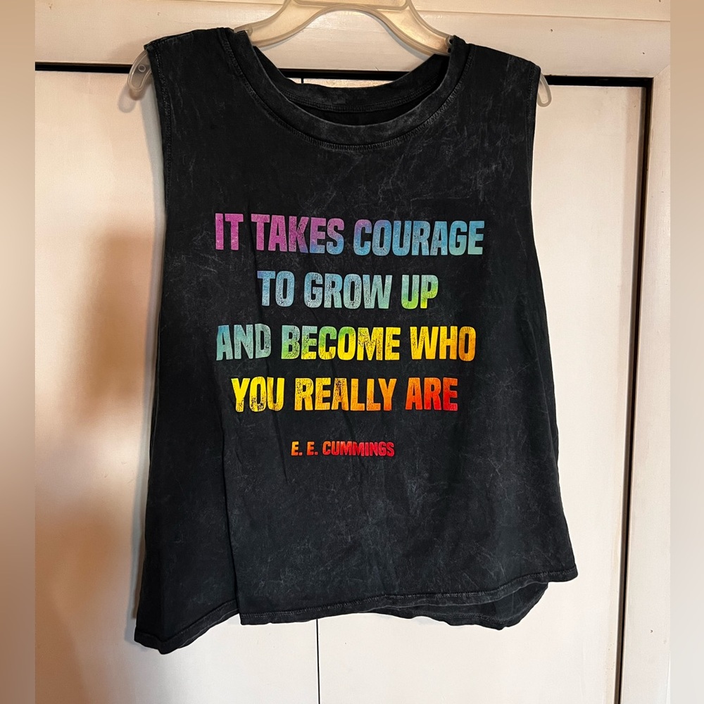 Inspirational quote tank top. Size 1x. Brand Mighty Fine.